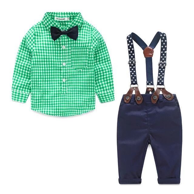 Baby Boy Clothing Set Born Infant Clothing 2pcs Short Sleeve T-shirt + Suspender Gentleman Suit - Image 6
