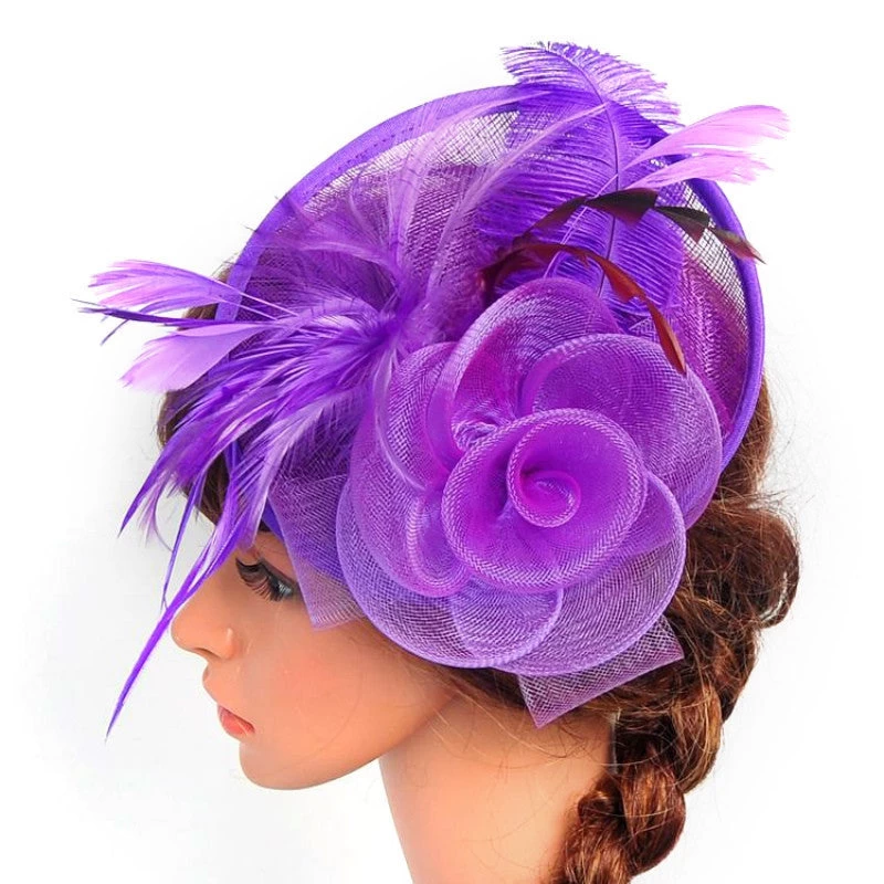Women's Pretty Fascinator Hat Headbands Cocktail Wedding Church Headpiece - Image 5