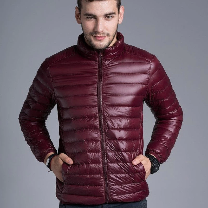 Men Casual Warm Jackets Solid Thin Breathable Winter Jacket Mens Outwear Coat Lightweight Parka Plus Size XXXL - Image 5