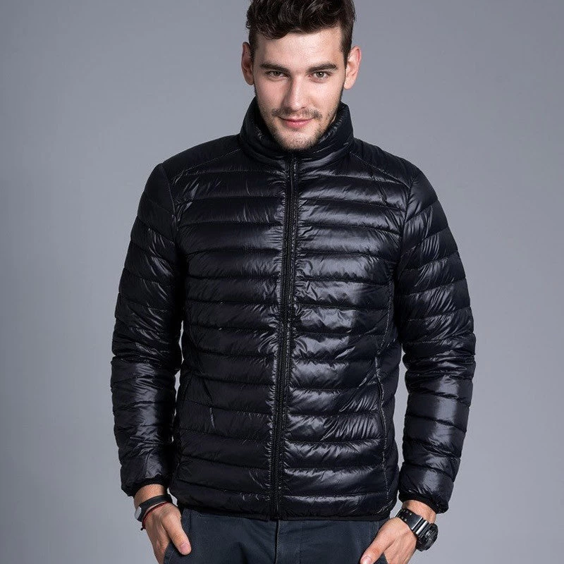 Men Casual Warm Jackets Solid Thin Breathable Winter Jacket Mens Outwear Coat Lightweight Parka Plus Size XXXL - Image 2
