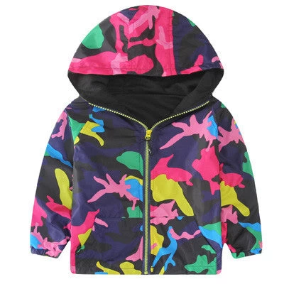 Hooded Boys Jackets Sport Camo Coats For Baby Boys Outerwears 1-8Y Children's Jackets Autumn Fluorescent Outdoor Windbreak SC142 - Image 5