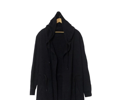Fashion Black Cloak Hooded Male Streetwear Hip Hop Long Hoodies Clothing Men Outerwear Cool Man - Image 3