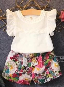 Fashion Suit Knitted Clothing Set With Raglan Sleeve And Patchwork And O-Neck Sleeveless For Children