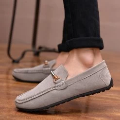 Men Casual Shoes Fashion Leather Loafers Moccasins Slip On Flats Male Suede Shoes Spring Autumn Style