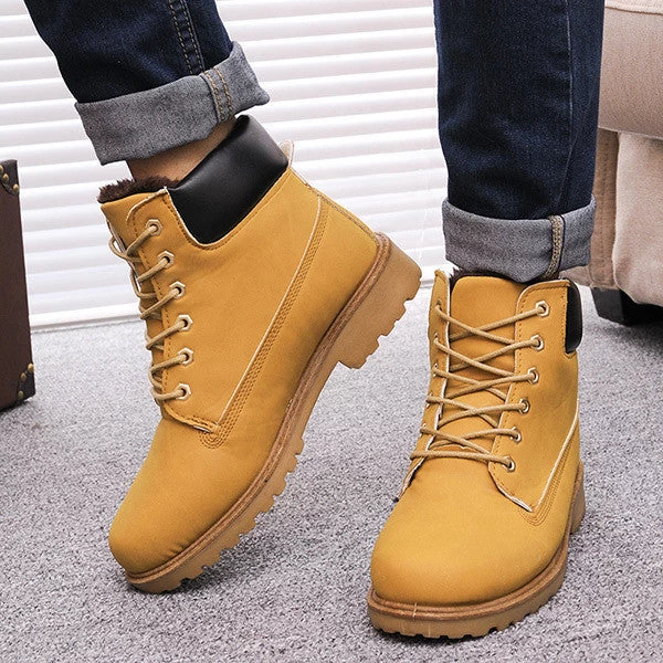 Men Boots Fashion Winter Ankle Snow Shoes - Image 2