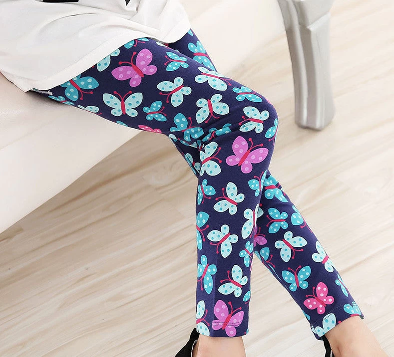 Baby Kids Childrens Printing Flower Toddler Classic Leggings Girls Pants Girls Legging 2-14Ybaby Girl Leggings - Image 15