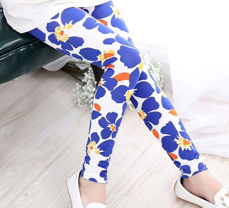 Baby Kids Childrens Printing Flower Toddler Classic Leggings Girls Pants Girls Legging 2-14Ybaby Girl Leggings - Image 10