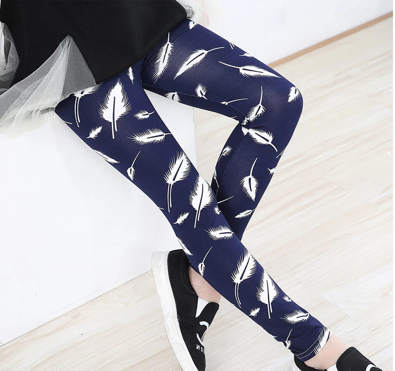 Baby Kids Childrens Printing Flower Toddler Classic Leggings Girls Pants Girls Legging 2-14Ybaby Girl Leggings - Image 4