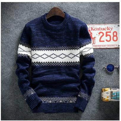 Winter Pullover Sweater Brand Knitting Long Sleeve O-neck Slim Korean Fashion Clothes Men Sweater - Image 4