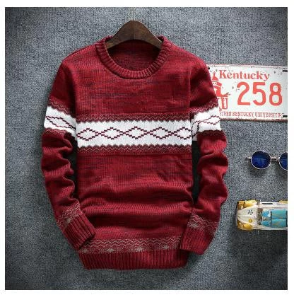 Winter Pullover Sweater Brand Knitting Long Sleeve O-neck Slim Korean Fashion Clothes Men Sweater - Image 5