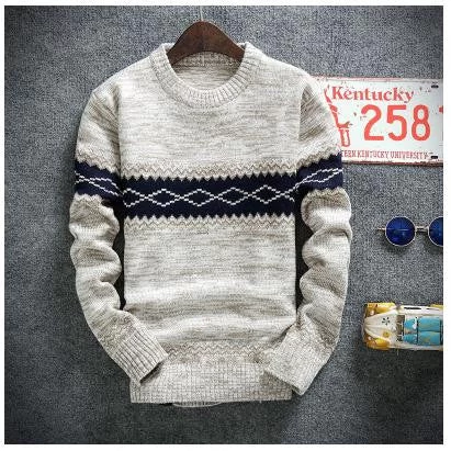 Winter Pullover Sweater Brand Knitting Long Sleeve O-neck Slim Korean Fashion Clothes Men Sweater - Image 2