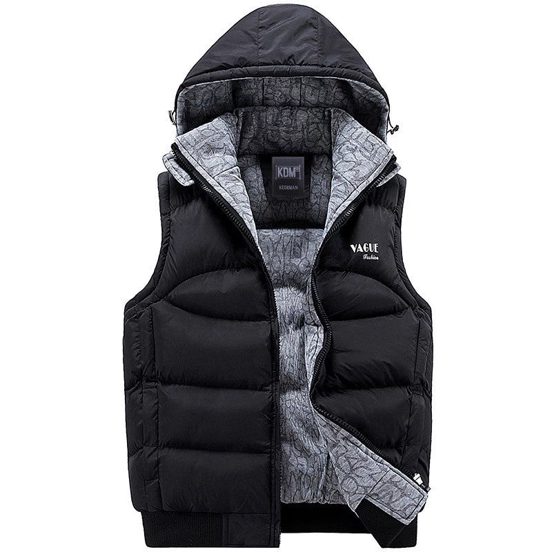 Mens Jacket Sleeveless Veste Homme Winter Fashion Casual Coats Male Hooded Cotton-Padded Men's Vest Men Thickening Waistcoat - Image 3