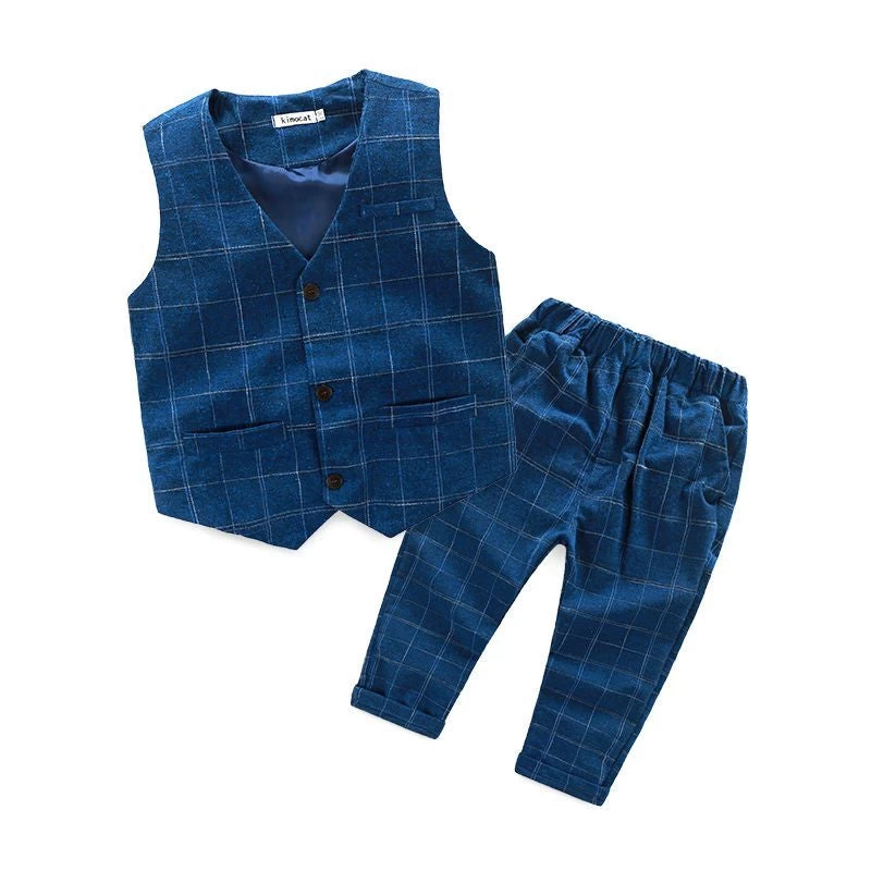 Children's Leisure Clothing Sets Kids Baby Boy Suit Vest Gentleman Clothes For Weddings Formal Clothing - Image 2
