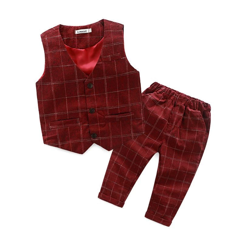 Children's Leisure Clothing Sets Kids Baby Boy Suit Vest Gentleman Clothes For Weddings Formal Clothing - Image 3