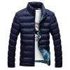 Winter Jackets Mens Stylish Slim Fitness Quilted Long Sleeve Cotton-Padded Solid Thick Parkas XXXXL N439