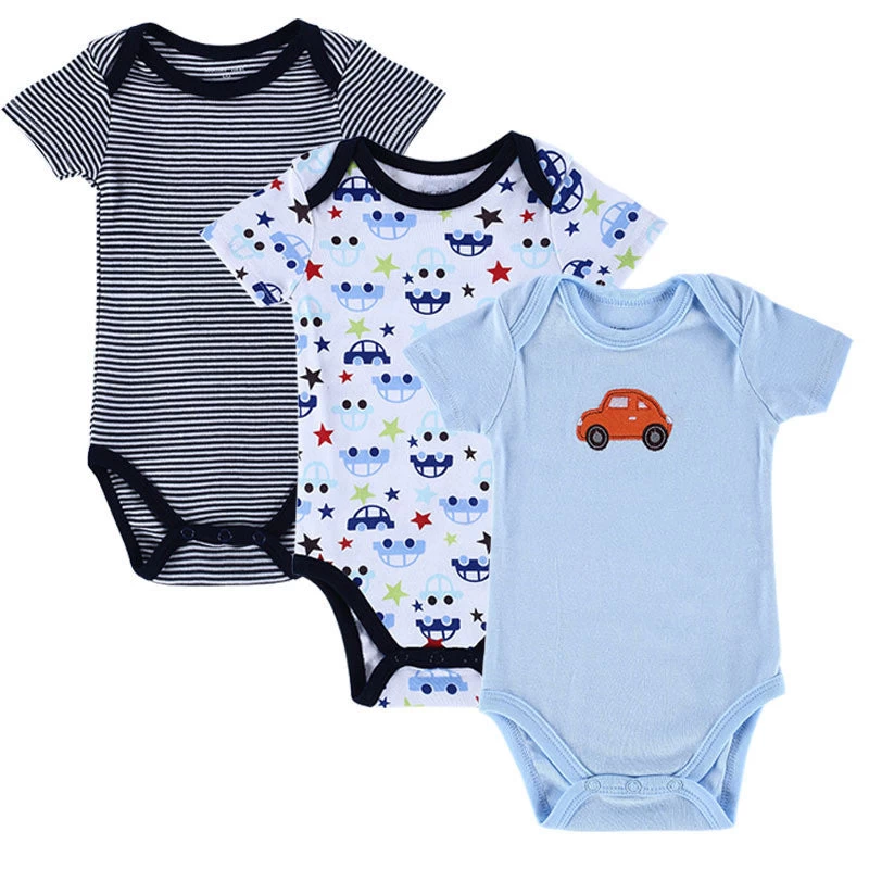 3 PCS/LOT Baby Boy Clothes Born Baby Romper Set Short Sleeved Cotton Baby Romper Toddler Underwear Infant Clothing - Image 12