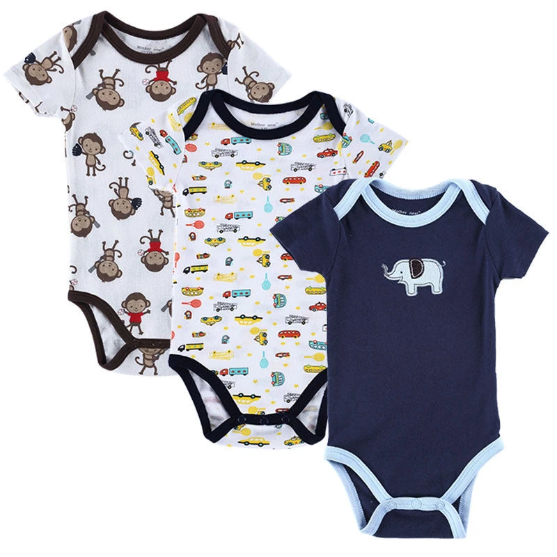 3 PCS/LOT Baby Boy Clothes Born Baby Romper Set Short Sleeved Cotton Baby Romper Toddler Underwear Infant Clothing - Image 15