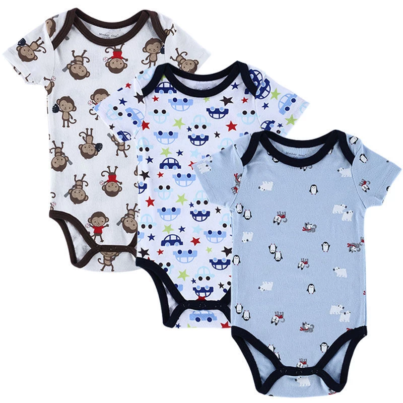 3 PCS/LOT Baby Boy Clothes Born Baby Romper Set Short Sleeved Cotton Baby Romper Toddler Underwear Infant Clothing - Image 10
