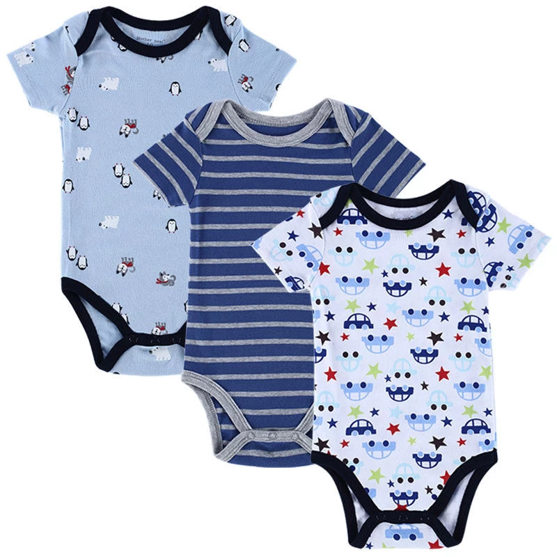 3 PCS/LOT Baby Boy Clothes Born Baby Romper Set Short Sleeved Cotton Baby Romper Toddler Underwear Infant Clothing - Image 16