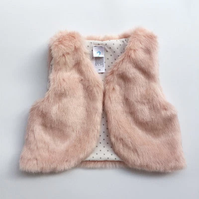Autumn Winter Baby Sleeveless Faux Fur Vest Baby Girl Winter Waistcoat Fur Vest For Baby Clothing - Image 2