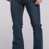 Mens Jeans Boot Cut Leg Slightly Flared Slim Fit Famous Brand Blue Black Male Jeans Designer Classic Denim Jeans