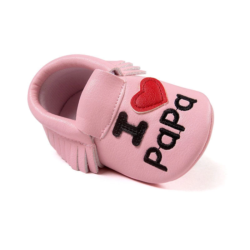 Baby Shoes Boys Girls Tassel Shoes Princess PU Leather Shoes Born Baby Moccasins Love Papa Mama Baby First Walker Shoes - Image 6
