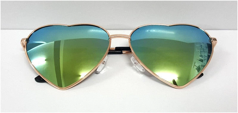 Fashion Heart Shaped Sunglasses Women Metal Wrap Sun Glasses Lovely - Image 3