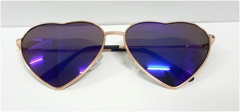 Fashion Heart Shaped Sunglasses Women Metal Wrap Sun Glasses Lovely - Image 4