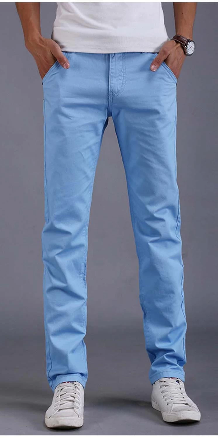 9 Colors Summer Autumn Fashion Business Or Casual Style Pants Men Slim Straight Casual Long Pants Fashion Multicolor Men Pants - Image 2