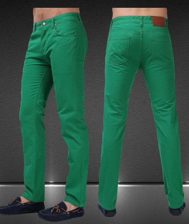Men Jeans Solid Candy Color Fashion Casual Calca Jeans - Image 3