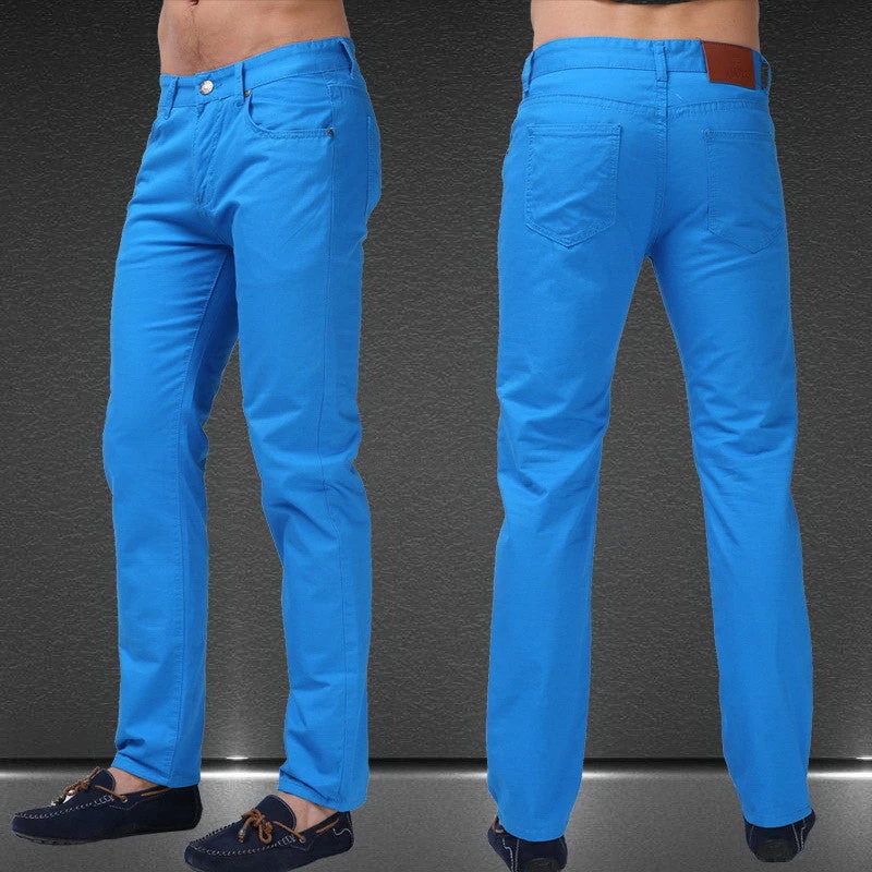 Men Jeans Solid Candy Color Fashion Casual Calca Jeans - Image 4