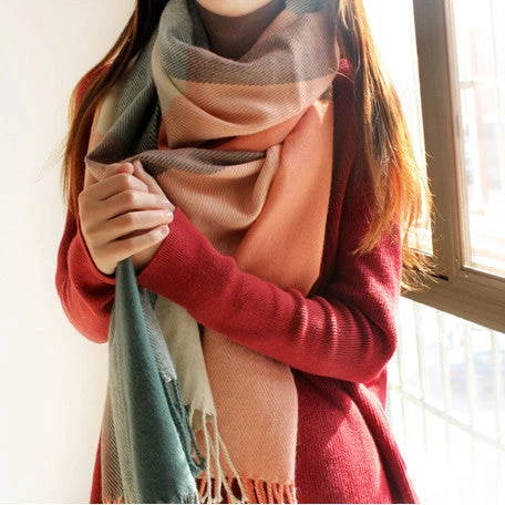 Winter Scarf Women Blanket Plaid Scarf Female Shawls And Scarves Luxury Scarf - Image 2