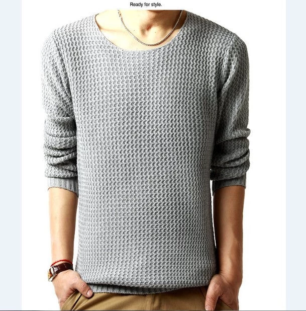Relaxed-fit Sweater Pullover Male Winter Knitting Brand Long Sleeve With V-neck Fitted Sweater Jersey Size M-XXL - Image 2