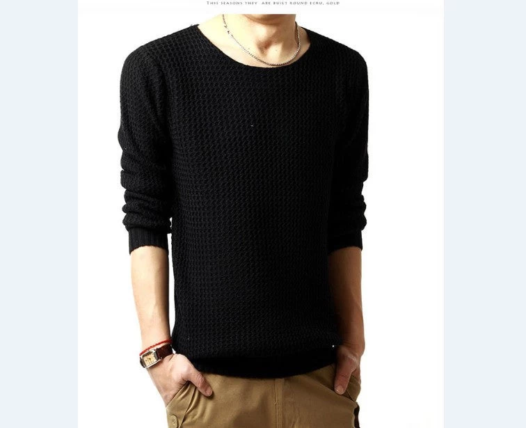 Relaxed-fit Sweater Pullover Male Winter Knitting Brand Long Sleeve With V-neck Fitted Sweater Jersey Size M-XXL - Image 6