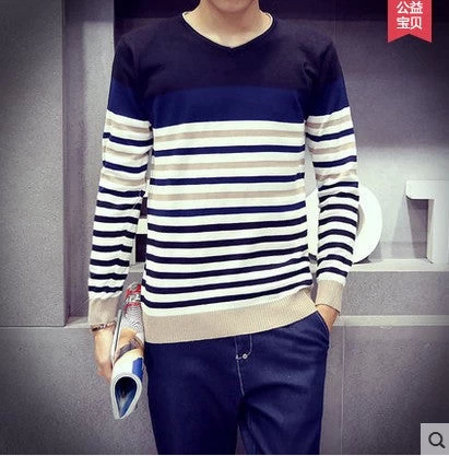 Relaxed-fit Sweater Pullover Male Winter Knitting Brand Long Sleeve With V-neck Fitted Sweater Jersey Size M-XXL - Image 5