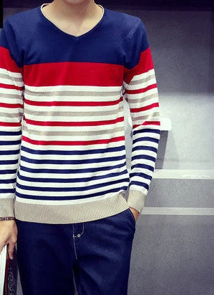 Relaxed-fit Sweater Pullover Male Winter Knitting Brand Long Sleeve With V-neck Fitted Sweater Jersey Size M-XXL - Image 3