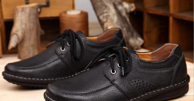 Men Casual Shoes Men's Leather Shoes Flats Soft Comfortable Fashion British Style Shoes 8A106 - Image 3