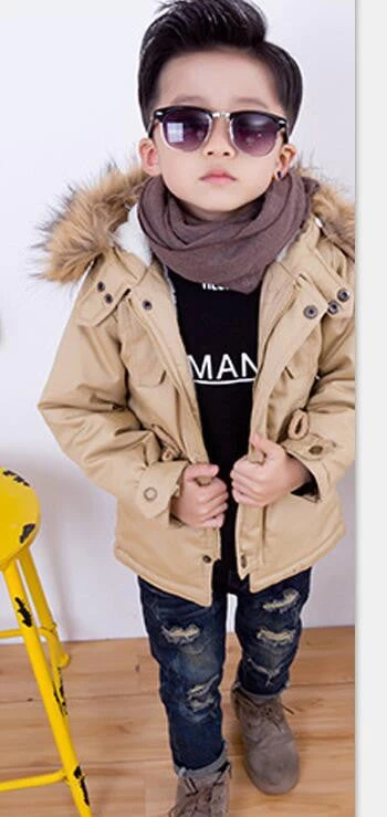 Boys Jackets Winter Coat Solid Long Sleeve Boys Coat Hooded Kids Clothes Fashion Thick Warm Children Clothing 2 Colors - Image 2