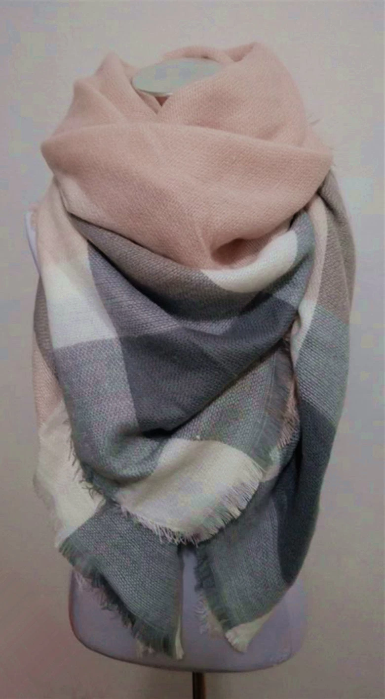 Winter Tartan Scarf Plaid Scarf Unisex Acrylic Basic Shawls Women's Scarves - Image 5