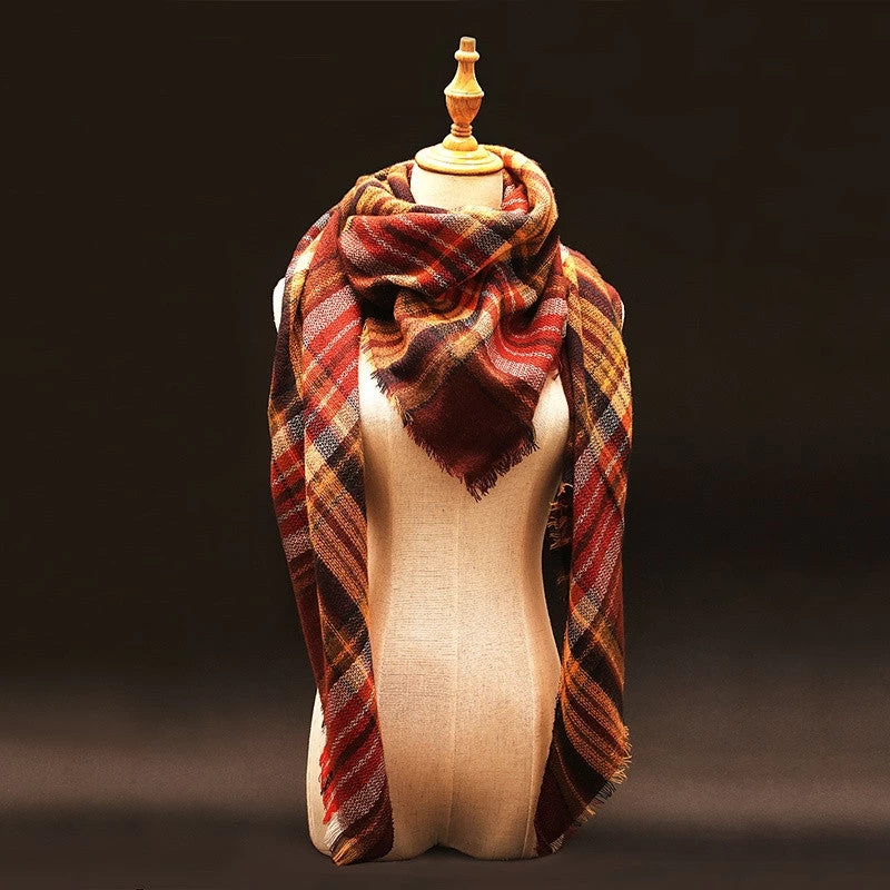 Winter Scarf Luxury Tartan Cashmere Scarf Women Wool Plaid Blanket Scarf Pashmina Wrap Shawls And Scarves Hijab - Image 12
