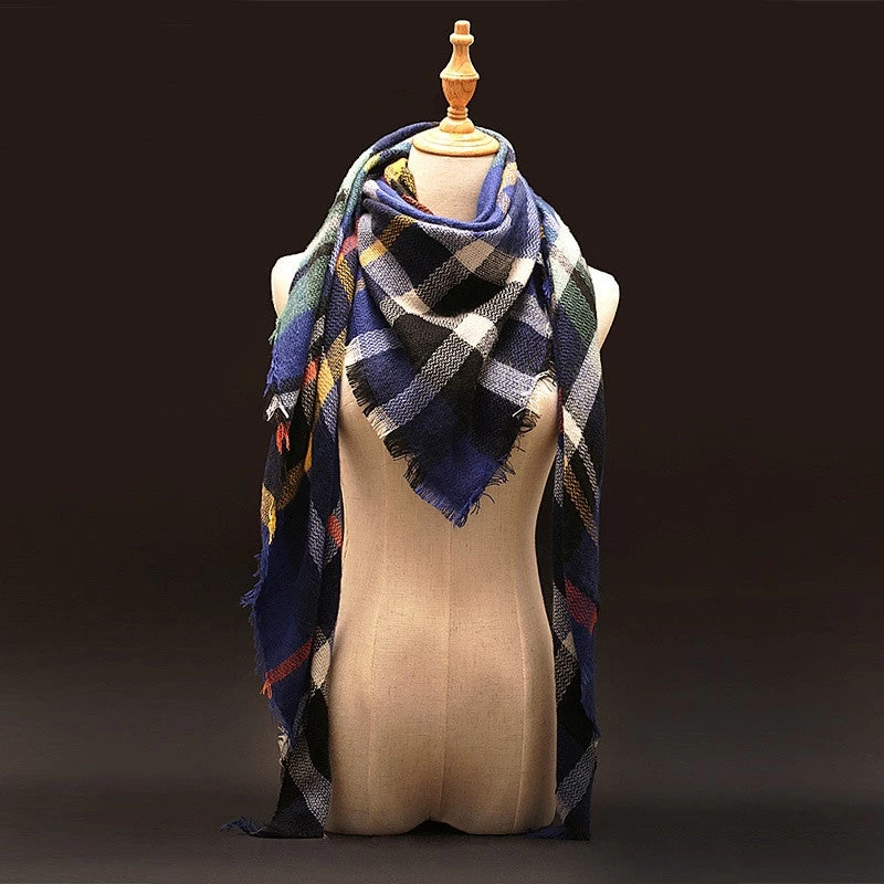 Winter Scarf Luxury Tartan Cashmere Scarf Women Wool Plaid Blanket Scarf Pashmina Wrap Shawls And Scarves Hijab - Image 2