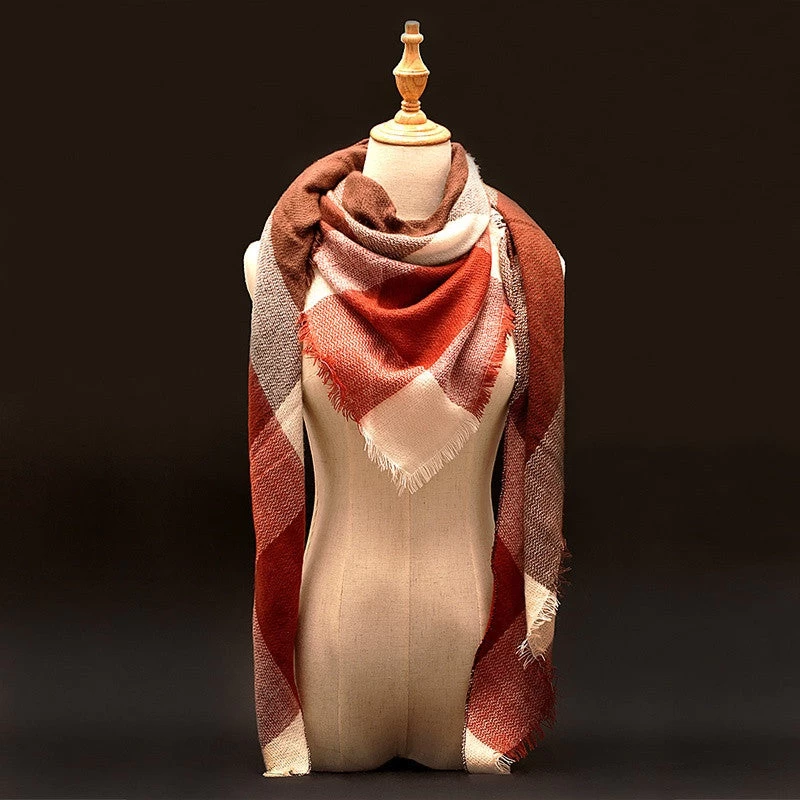 Winter Scarf Luxury Tartan Cashmere Scarf Women Wool Plaid Blanket Scarf Pashmina Wrap Shawls And Scarves Hijab - Image 11