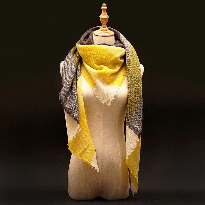 Winter Scarf Luxury Tartan Cashmere Scarf Women Wool Plaid Blanket Scarf Pashmina Wrap Shawls And Scarves Hijab - Image 4