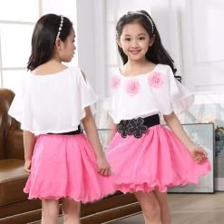 Baby Girls Summer Dresses With Bow Belt Children's Clothing Flower Girls Casual Dress Vestidos Infantis