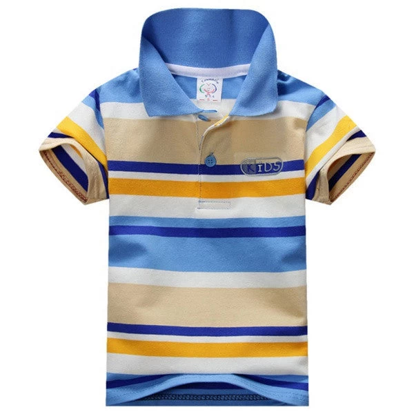 Summer 1-7Y Baby Children Boys Striped T-shirts Kids Tops Tee Polo Shirts Clothing - Image 6