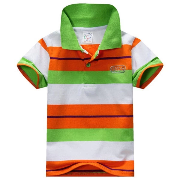Summer 1-7Y Baby Children Boys Striped T-shirts Kids Tops Tee Polo Shirts Clothing - Image 3