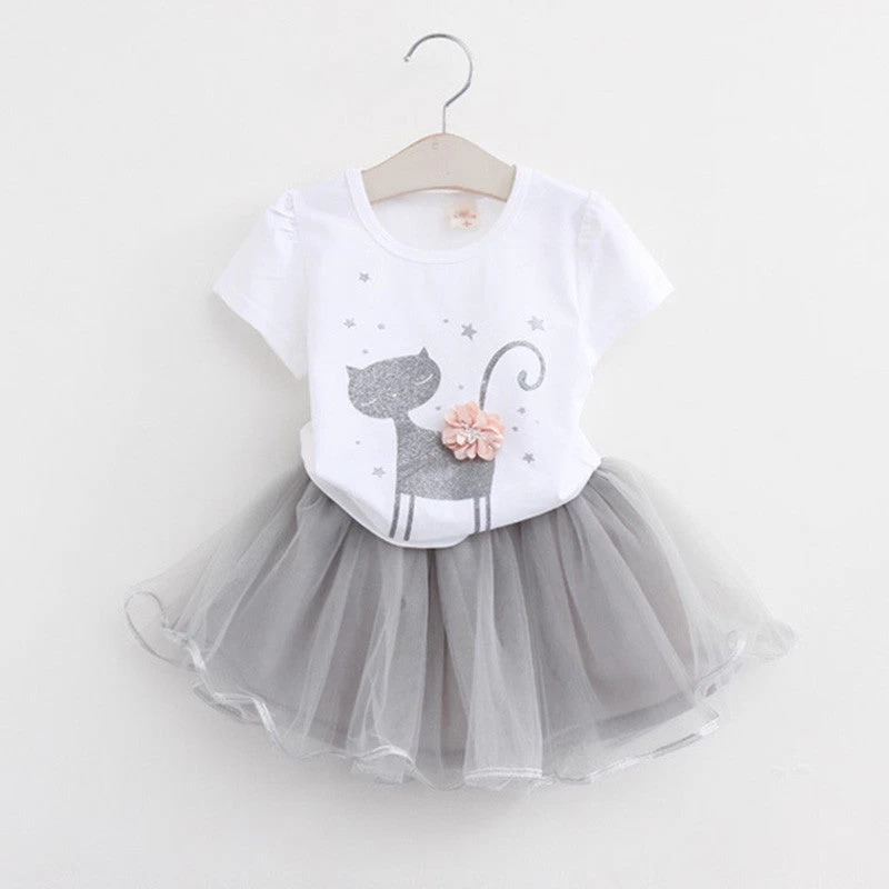 Girls Dresses Lovely Girls White Tee Shirt And Pink Dress With Rhinestone Clothes Set Kids Autmn Children Clothing Set - Image 9