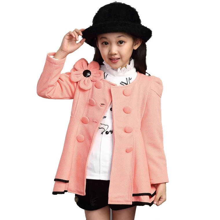 Girls Jacket Children's Clothing Big Kids Spring & Autumn Child Medium-long Double Breasted Baby Outerwear Girl Trench Coat - Image 7