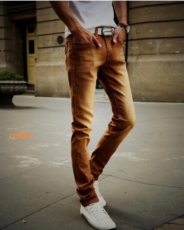 Men's Straight Elastic Waist Skinny Jeans Mid Waist Men's Slim Fit Jean Casual Pants 28-38 Size - Image 5