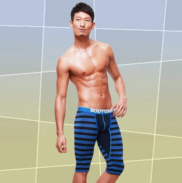 Men's Low-rise Casual Half Pants Camouflage Lounge Pants Knee-length Pants Striped Pajama 4colors S M L - Image 2